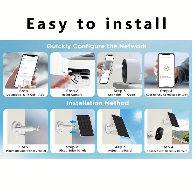 HEIYOUCAM 3MP Solar Battery Security Camera - Wireless Outdoor with Night Vision, Human Detection & 2-Way Talk