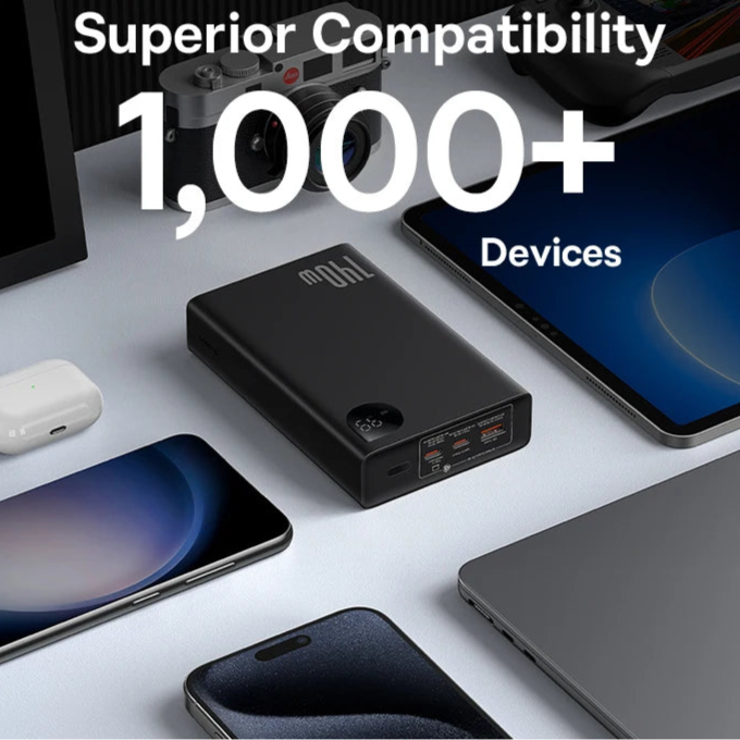 Baseus 140W Power Bank 24000mAh - Fast Charging Portable Battery Charger with 3 Output Ports