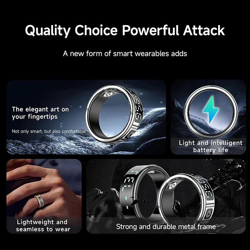 Xiaomi SR08 Smart Ring - LED Display, Heart Rate & Blood Oxygen Monitoring, 5ATM Waterproof
