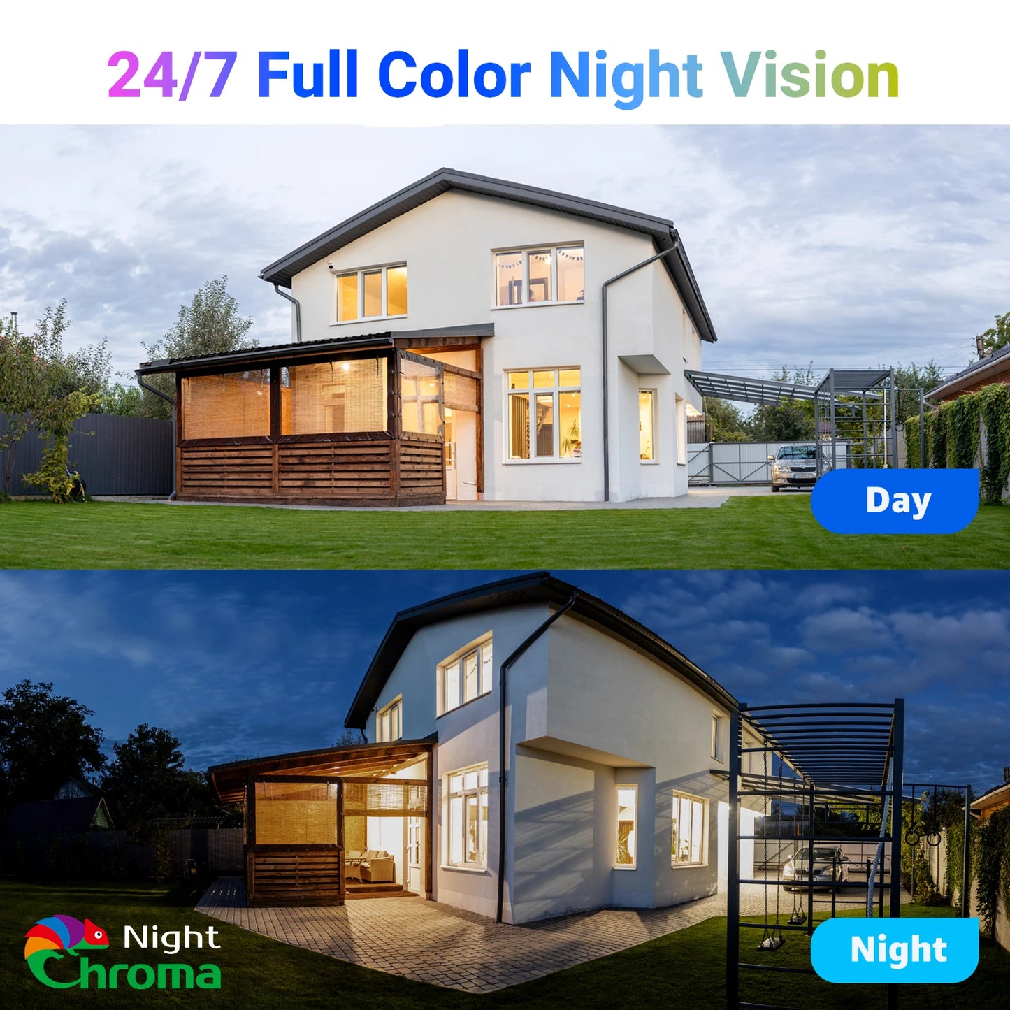 ANNKE 3K 5MP PoE PT Security Camera - Color Night Vision with Motion Detection and Built-in Microphone