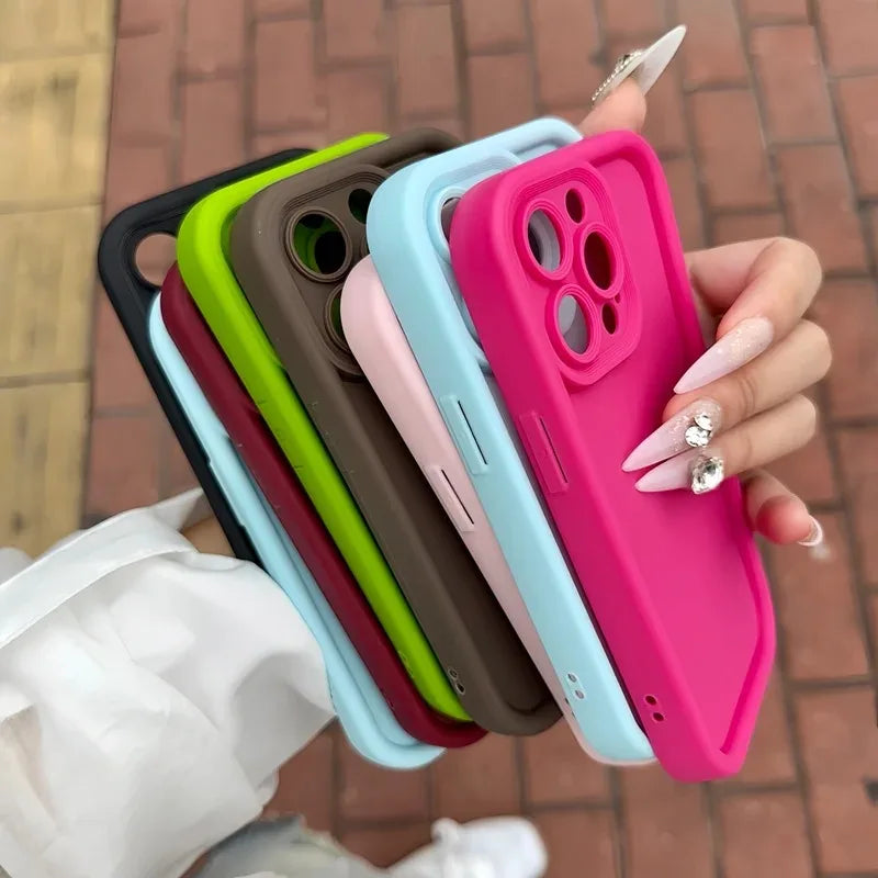 Luxury Soft Liquid Silicone Phone Case for iPhone 11, 12, 13, 14, 15 Pro Max & Plus - Shockproof Bumper Cover