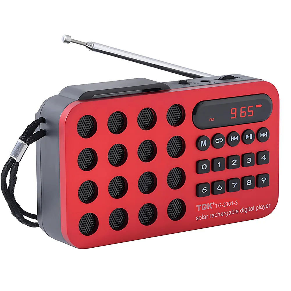 Rechargeable Portable FM Radio Mini Solar Bluetooth Speaker - USB/TF Card MP3 Music Player