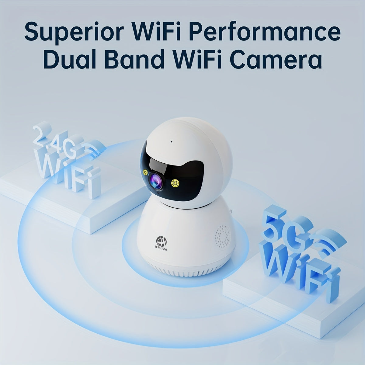 JOOAN 1080P Full HD Security Camera - Color Night Vision, Two-Way Audio, Motion Detection & Auto Tracking for Home Safety