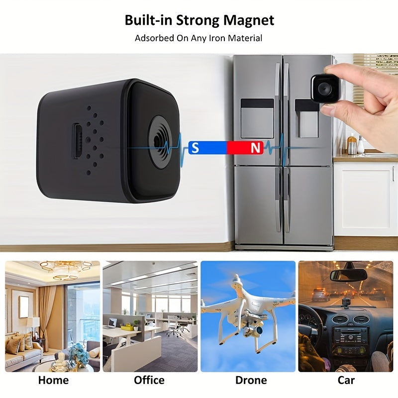 1080P Full HD Security Camera - Portable with Night Vision & Motion Detection for Home, Office, and Pets