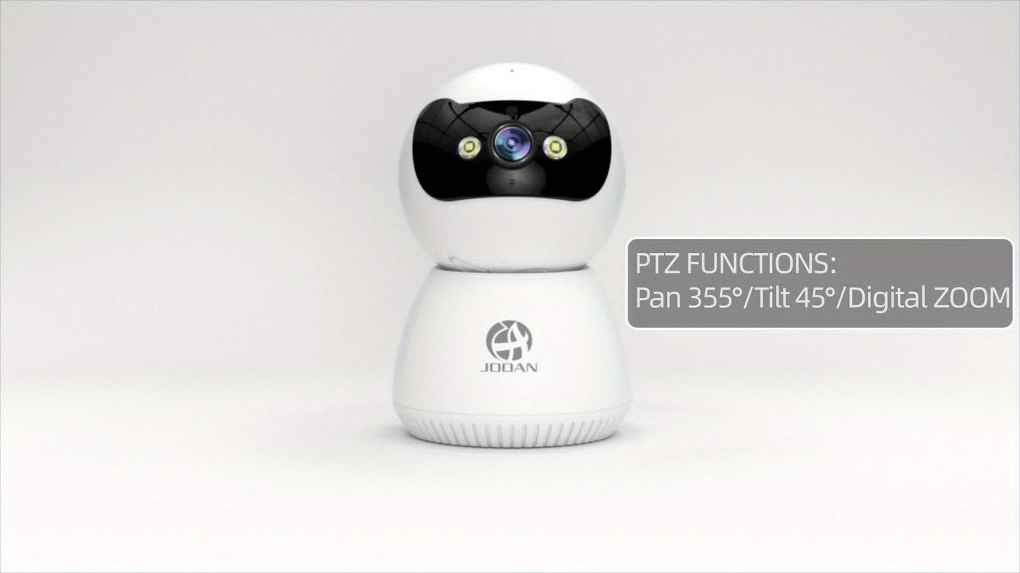 JOOAN 1080P Full HD Security Camera - Color Night Vision, Two-Way Audio, Motion Detection & Auto Tracking for Home Safety