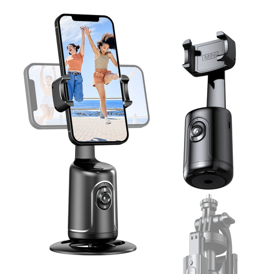 Smart 360° Auto-Tracking Tripod - Face & Body Recognition for Vlogs & Live Streaming