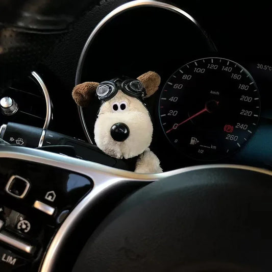 Cute Plush Puppy Wiper Turn Signal Switch Decoration – Adorable Dog Car Interior Accessory for Stylish Vehicle Decor