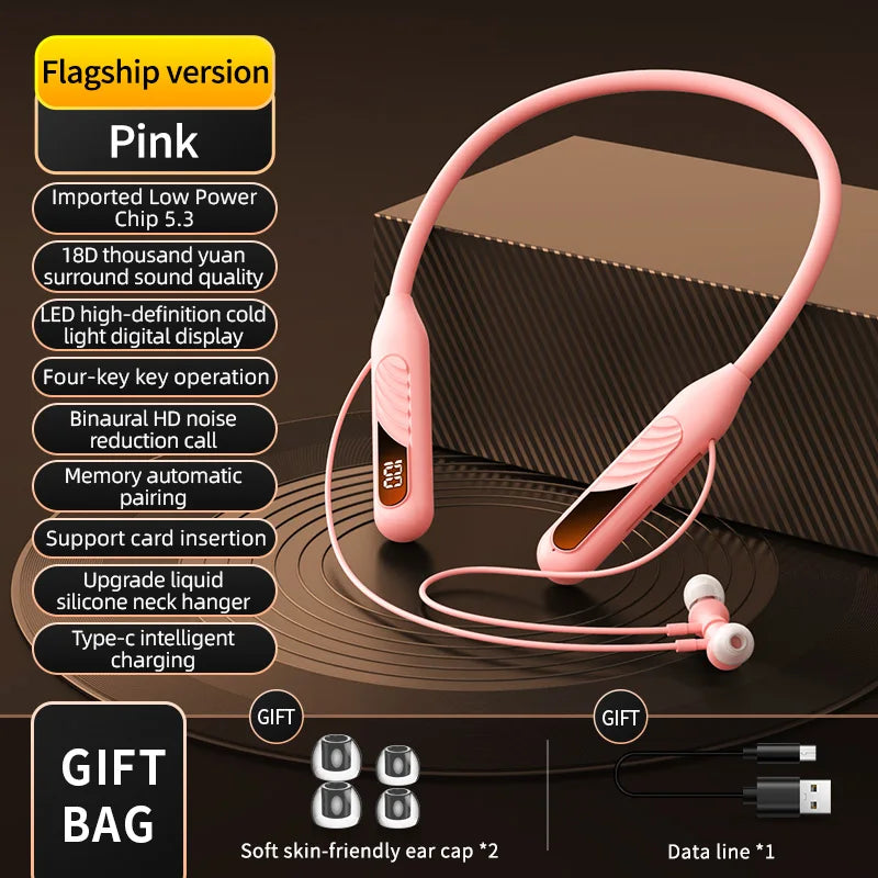 BT8 Wireless Bluetooth Earphones - V5.3 Outdoor Sports Headset with Button Control