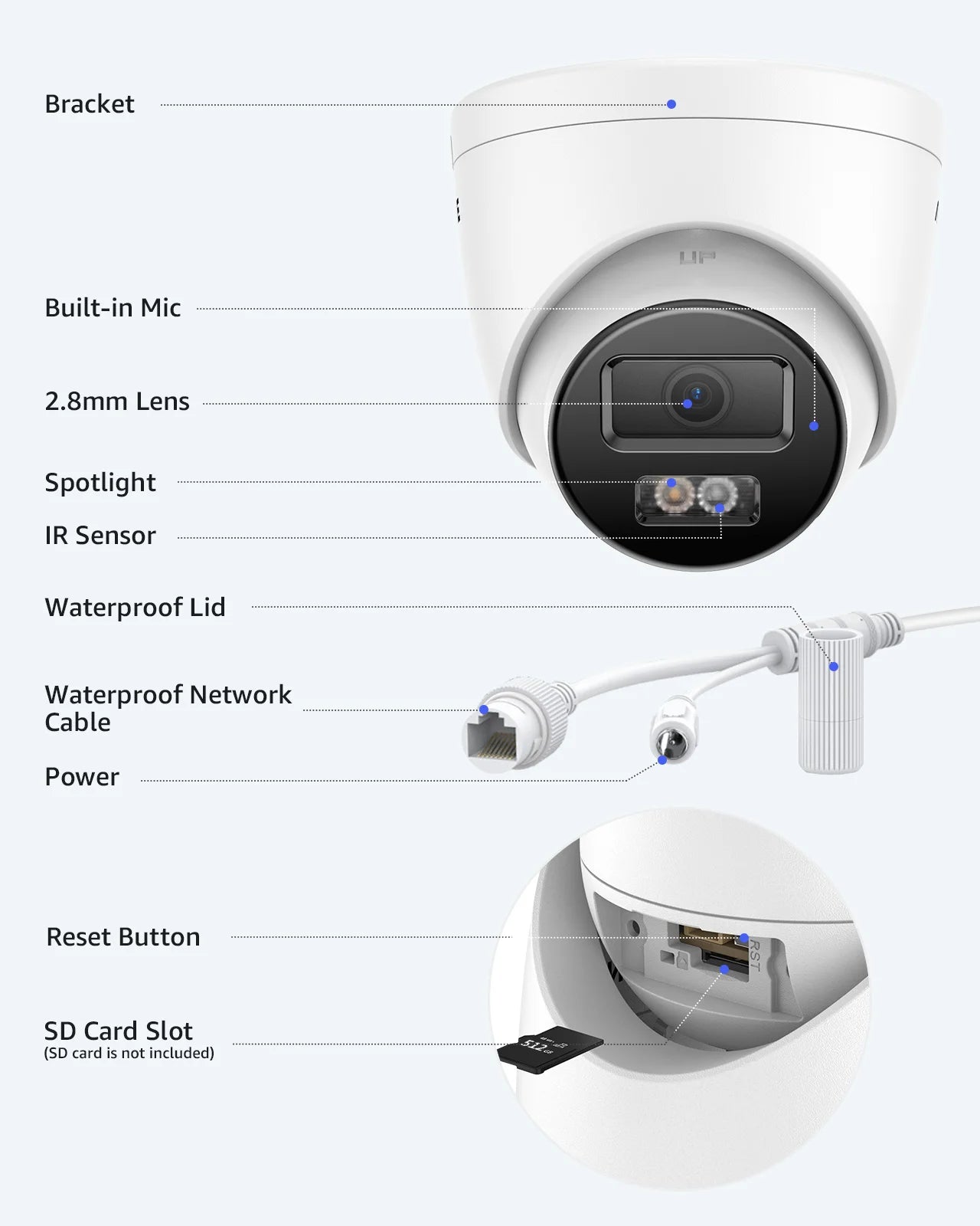 ANNKE 12MP Outdoor Dual Light PoE Security Camera - Color IR Night Vision, Microphone, IP67, H.265+