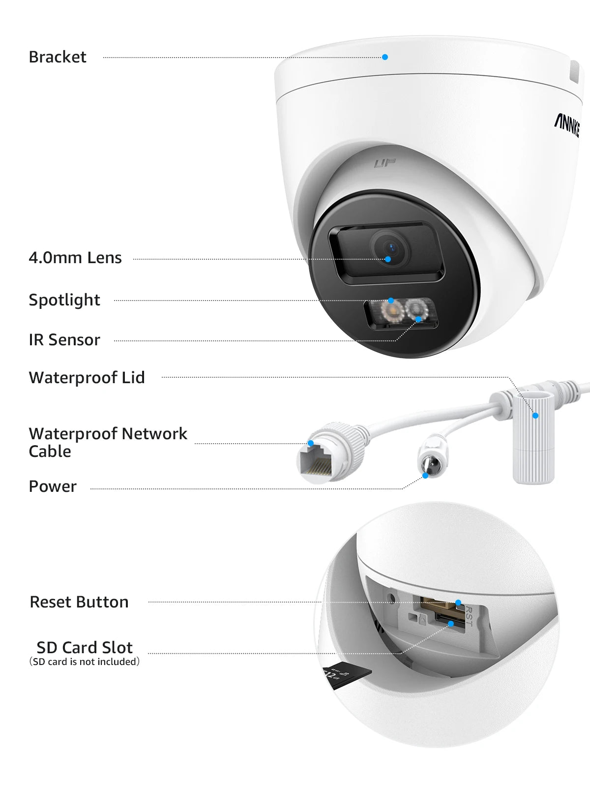 Annke 8MP HD IP Security Camera – 4K Dual Light, Audio, Human & Vehicle Detection