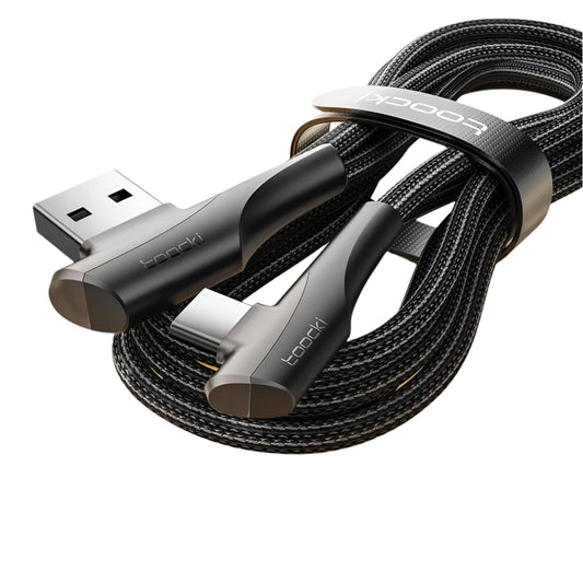 Toocki 90-Degree USB-C Cable - Quick Charge 3.0 (3A)- Fast Charging for Huawei, Samsung & More