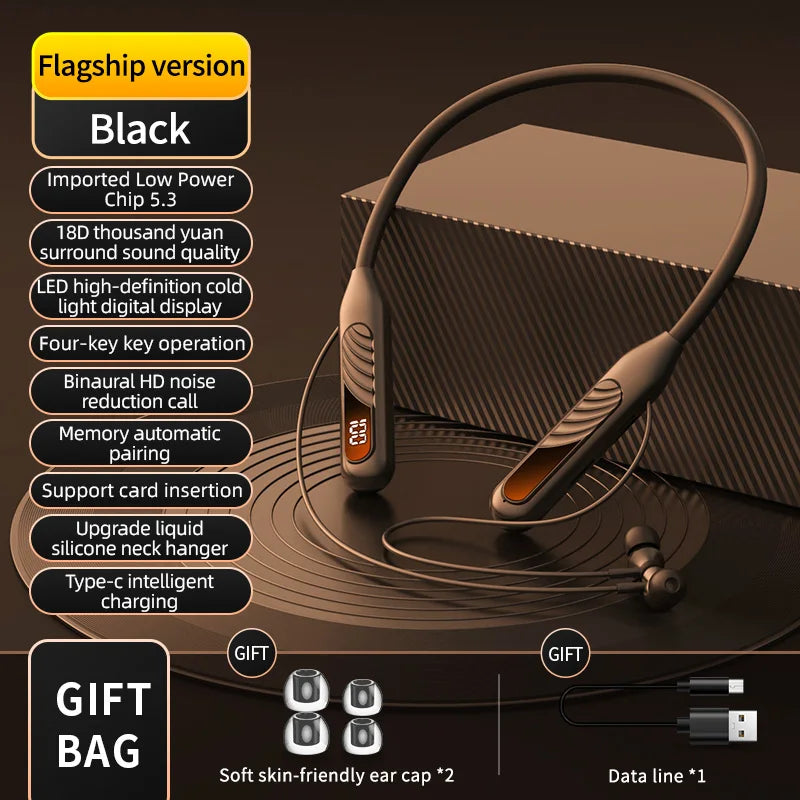 BT8 Wireless Bluetooth Earphones - V5.3 Outdoor Sports Headset with Button Control