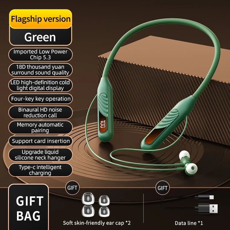 BT8 Wireless Bluetooth Earphones - V5.3 Outdoor Sports Headset with Button Control