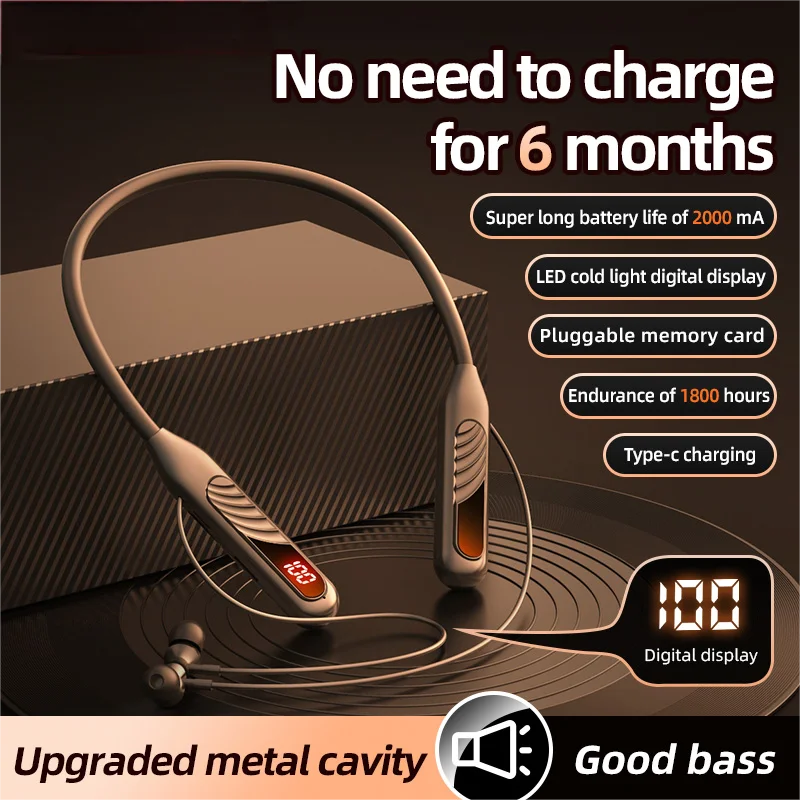 BT8 Wireless Bluetooth Earphones - V5.3 Outdoor Sports Headset with Button Control