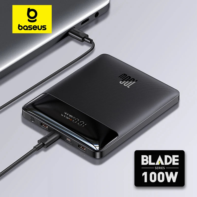 Baseus 100W Power Bank 20000mAh - Portable PD Fast Charging Battery Charger for Notebooks with Type-C Cable