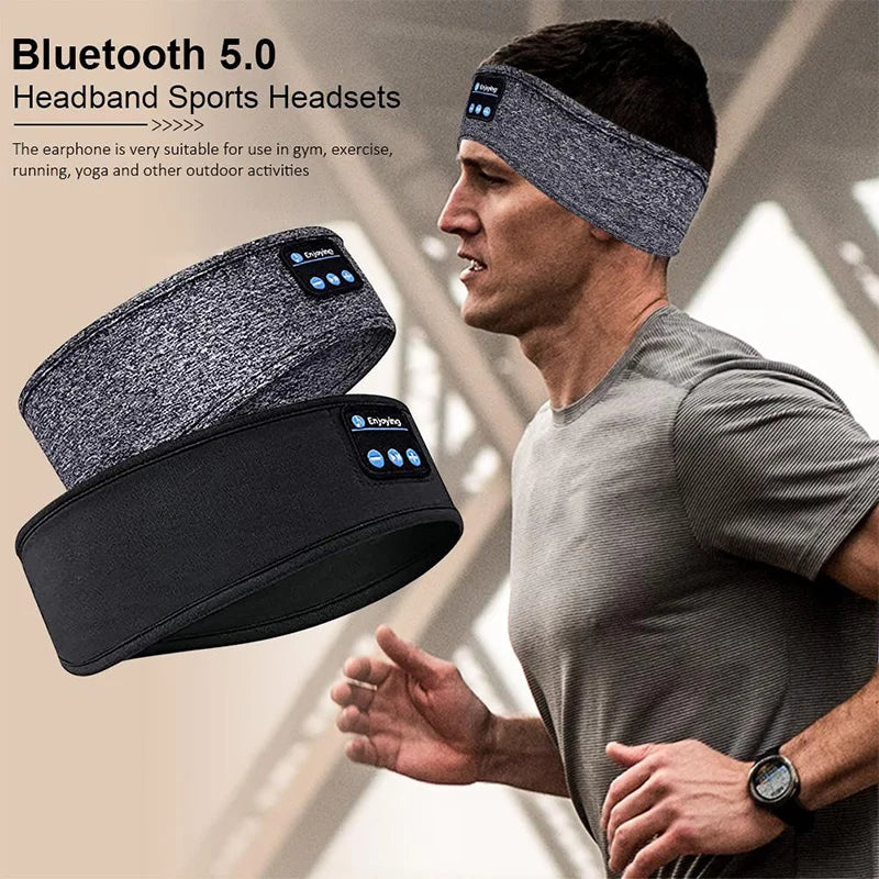 Wireless Bluetooth Headphones – Elastic Sports Headband and Sleeping Music Eye Mask - Perfect for Sports and Relaxation