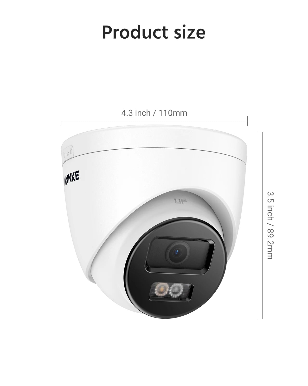 ANNKE 12MP Outdoor Dual Light PoE Security Camera - Color IR Night Vision, Microphone, IP67, H.265+