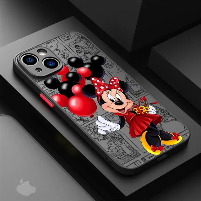 Disney Mickey Minnie Love Phone Case for Apple iPhone 15 16 Pro Max  14 Plus  XR -Matte Cover