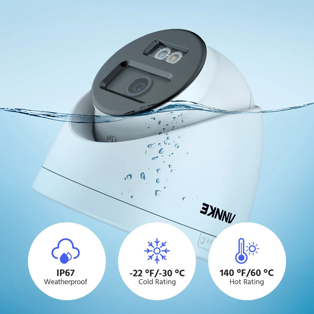 ANNKE 12MP Outdoor Dual Light PoE Security Camera - Color IR Night Vision, Microphone, IP67, H.265+