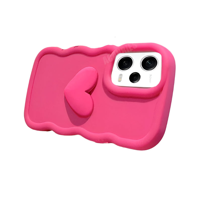 ACANRIES 3D Love Heart Candy Wavy Silicone Case for Xiaomi Redmi Note