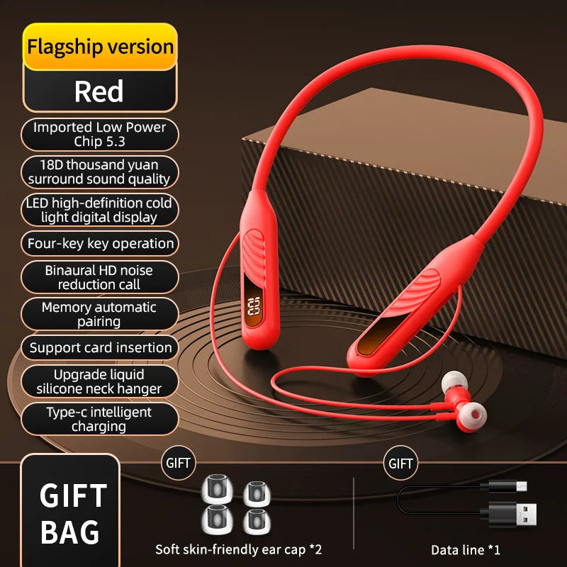 BT8 Wireless Bluetooth Earphones - V5.3 Outdoor Sports Headset with Button Control